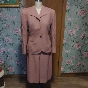 1940s Pink Wool Suit